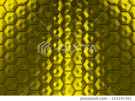 Gold metallic hexagon pattern background | Luxurious technology design Gold metallic hexagon pattern background | Luxurious technology design 143241561
