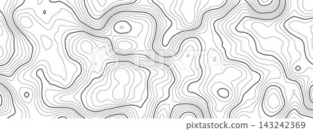 Nautical radar chart and topographic sea bottom with ocean currents. Vector background for marine navigation and design world map. Underwater terrain through sonar patterns and floor texture. 143242369
