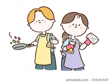 男人負責做飯,女人負責打掃(夫妻或伴侶分工) 男人負責做飯,女人負責打掃(夫妻或伴侶分工) 143242587