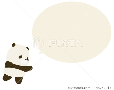 一隻熊貓正在說諷刺的話。 (附對話框) 一隻熊貓正在說諷刺的話。 (附對話框) 143242917