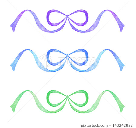 Watercolor-painted ribbon material Watercolor-painted ribbon material 143242982