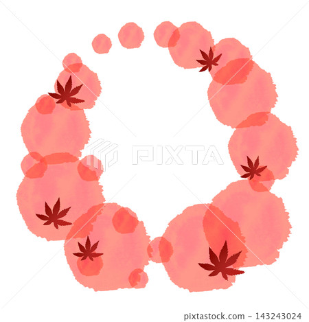 水墨畫：圓（點）秋葉。 143243024