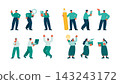 A set of casual business figures and tools for posing! A variety of poses useful for improving work efficiency and introducing services. 143243172