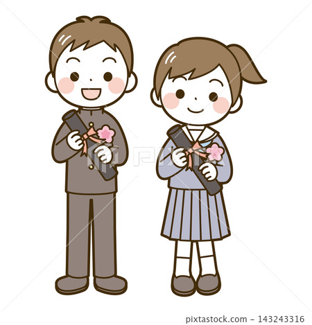 Graduation Ceremony (Junior High School Students) - Full Body Graduation Ceremony (Junior High School Students) - Full Body 143243316