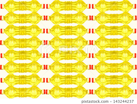 Food bottles pattern of cooking oil on white 143244237