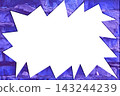 Pink acute angled polygon on blue violet brick wall 143244239