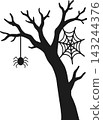 Halloween spider and tree silhouettes 143244376