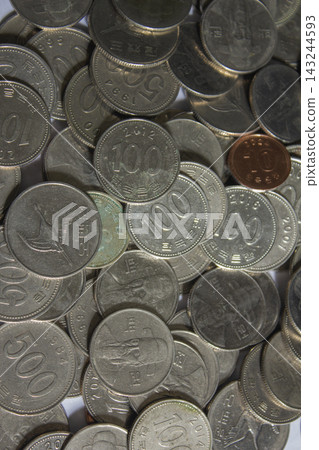 These are piled-up Korean coins. These are piled-up Korean coins. 143244593