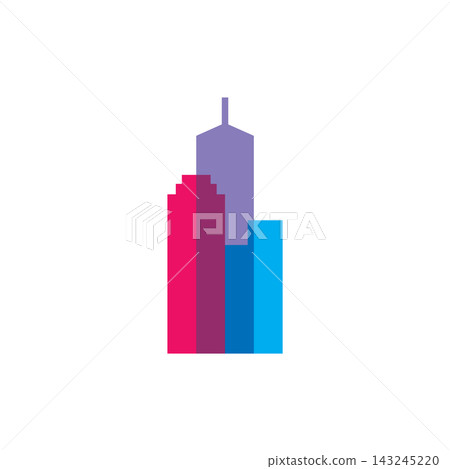 Colorful Overlapping Skyscraper Cityscape logo Colorful Overlapping Skyscraper Cityscape logo 143245220