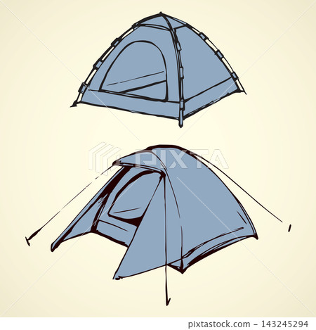 Tent. Vector drawing Tent. Vector drawing 143245294