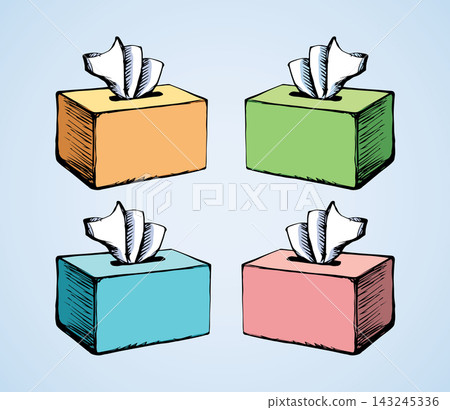 Packing napkins. Vector drawing Packing napkins. Vector drawing 143245336