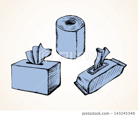 Toilet paper. Vector drawing icon 143245349