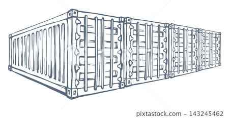 Container for transportation. Vector drawing 143245462