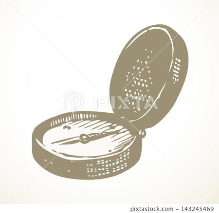Vector drawing still life. Compass Vector drawing still life. Compass 143245469