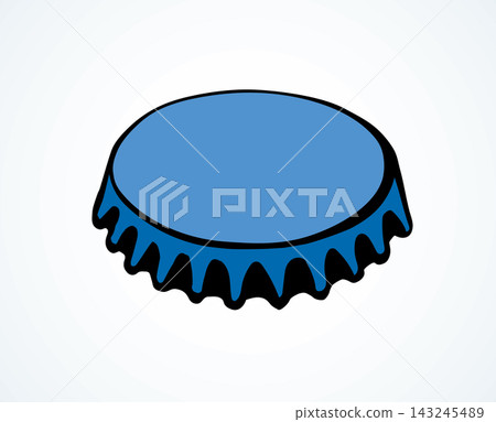 Iron bottle cap. Vector drawing Iron bottle cap. Vector drawing 143245489