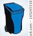 Large street trash can. Vector drawing 143245538