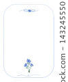 Minimalist White Floral Greeting Card Background with Small Blue Flower Bouquet 143245550