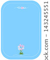 Minimalist Light Blue Floral Greeting Card Background with Small Pink Flower Bouquet Frame 143245551