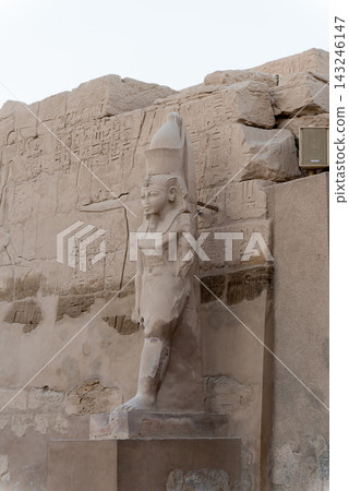 Beautiful pharao statue at Karnak temple. Egypt Beautiful pharao statue at Karnak temple. Egypt 143246147