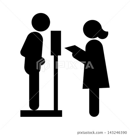Weight measurement / Pictograms for medical care, preventative care, independent living support, and welfare housing environment (black/gray) Weight measurement / Pictograms for medical care, preventative care, independent living support, and welfare housing environment (black/gray) 143246390