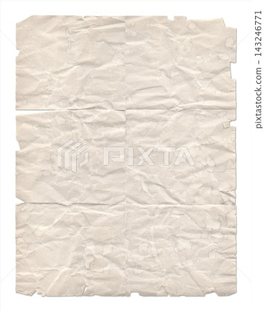 Wrinkled paper texture monochrome isolated on white Wrinkled paper texture monochrome isolated on white 143246771