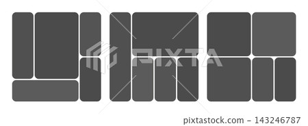 Social media post template with IG grid collage layout design. Story banner frame set for vector mockup photo. Abstract highlight collection for modern digital content creation. Social media post template with IG grid collage layout design. Story banner frame set for vector mockup photo. Abstract highlight collection for modern digital content creation. 143246787