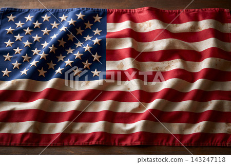 antique patriotic flag composition with subtle folds and weathered textile antique patriotic flag composition with subtle folds and weathered textile 143247118