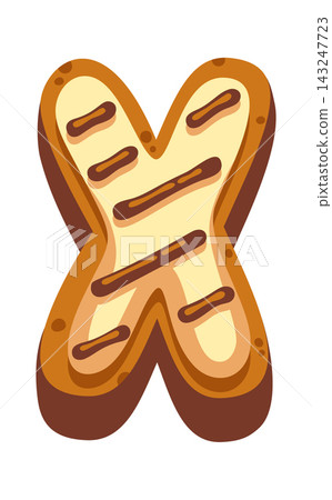 Cookie Letter X With Icing Cartoon Cookie Letter X With Icing Cartoon 143247723