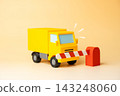 Truck blocked by a closed barrier. Travel restrictions, trade wars and tariffs. Transit ban. Customs controls, international trade, supply chain disruption and border restrictions. 143248060