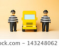 Truck and criminals. Illegal transportation and criminal transport. Smuggling, unauthorized cargo and law enforcement. Security risks, illicit trade and transportation crime. 143248062