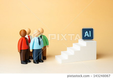 Replacement of office workers with AI tools. Management replacement with artificial intelligence. Workplace automation, job displacement and digital transformation. AI adoption and changing employment Replacement of office workers with AI tools. Management replacement with artificial intelligence. Workplace automation, job displacement and digital transformation. AI adoption and changing employment 143248067