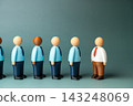 Employer and subordinate employees. Management and leadership qualities of a businessman. Team supervision, workplace hierarchy and decision making. Corporate leadership 143248069