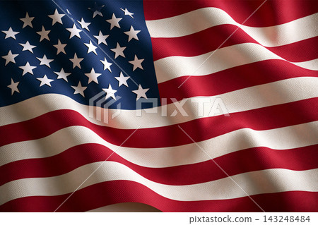 Digital artwork depicting vintage patriotic flag with authentic aged textile Digital artwork depicting vintage patriotic flag with authentic aged textile 143248484