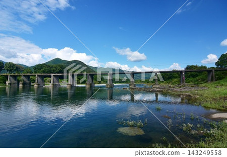 中仁淀大橋,一座橫跨高知縣越智町仁淀川的潛水橋。 中仁淀大橋,一座橫跨高知縣越智町仁淀川的潛水橋。 143249558