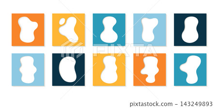 Organic frame element set with abstract square shapes Organic frame element set with abstract square shapes 143249893