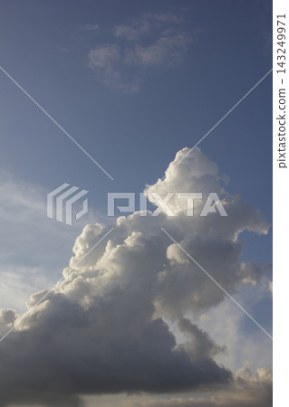 It is a sky with billowing clouds. It is a sky with billowing clouds. 143249971