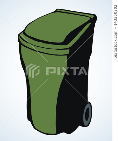 Large street trash can. Vector drawing Large street trash can. Vector drawing 143250202