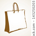 Paper bag for shopping. Vector drawing 143250203