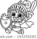 An illustration of a cute hero character smiling and making an OK sign. 143250283