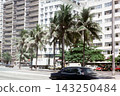Avenida Atlantica street with Hotel Debret and palm trees in Copacabana 143250484
