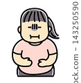 Woman in a predicament due to being overweight - Full Color 143250590