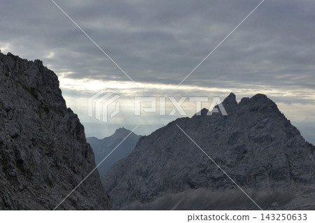 Partenkirchner Dreitorspitze mountain, Garmisch-Partenkirchen, in Bavaria, Germany Partenkirchner Dreitorspitze mountain, Garmisch-Partenkirchen, in Bavaria, Germany 143250633