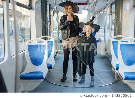 Mother Daughter Boarding Tram Halloween Costumes Autumn Mother Daughter Boarding Tram Halloween Costumes Autumn 143250861