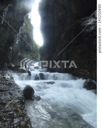 Partnachklamm canyon in Garmisch-Partenkirchen, Bavaria, Germany Partnachklamm canyon in Garmisch-Partenkirchen, Bavaria, Germany 143250890