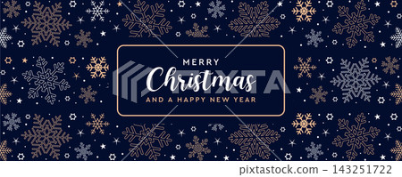 christmas greeting card with seamless snowflake pattern border vector illustration christmas greeting card with seamless snowflake pattern border vector illustration 143251722