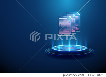 3D blue podium with three document files Document presentation, business showcase, file display, information comparison, official paperwork, corporate report concept 3D blue podium with three document files Document presentation, business showcase, file display, information comparison, official paperwork, corporate report concept 143251875