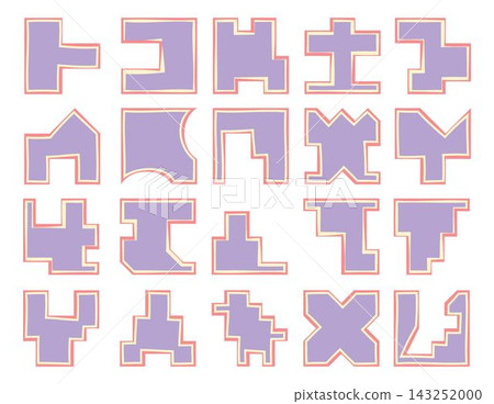 Purple abstract bricks geometric shape for game toy or decoration Purple abstract bricks geometric shape for game toy or decoration 143252000