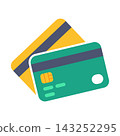 Colorful Payment Cards with Chip and Magnetic Stripe Illustration 143252295
