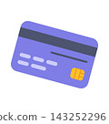 Colorful Payment Cards with Chip and Magnetic Stripe Illustration 143252296