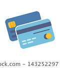 Colorful Payment Cards with Chip and Magnetic Stripe Illustration 143252297